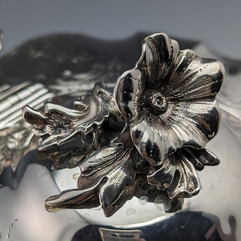 1847 British Antique Sterling Silver Melon-shaped Teapot 696g Charles&George